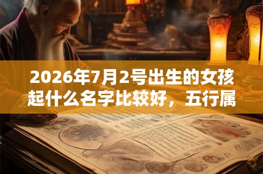 2026年7月2号出生的女孩起什么名字比较好，五行属什么