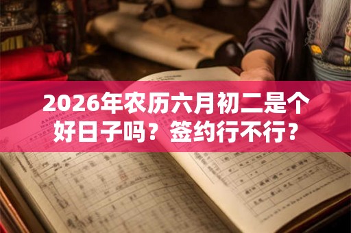 2026年农历六月初二是个好日子吗？签约行不行？