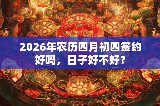 2026年农历四月初四签约好吗,日子好不好? 2026年农历四月初四签约好吗,日子好不好?