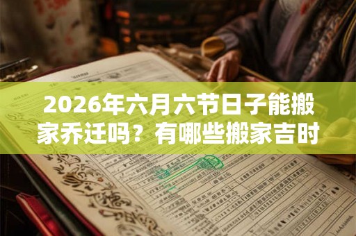 2026年六月六节日子能搬家乔迁吗？有哪些搬家吉时？
