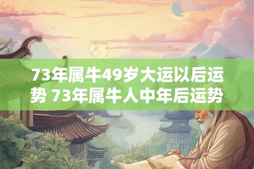 73年属牛49岁大运以后运势 73年属牛人中年后运势走向