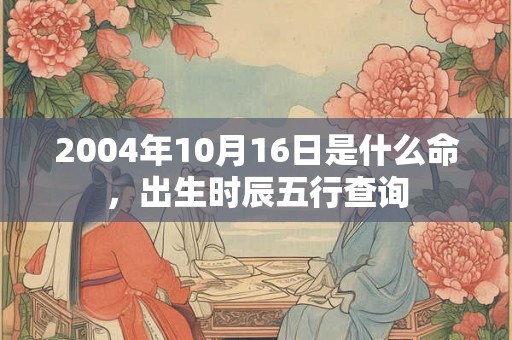 2004年10月16日是什么命，出生时辰五行查询