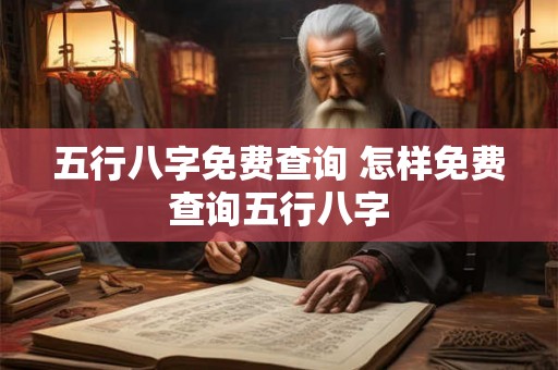 五行八字免费查询 怎样免费查询五行八字