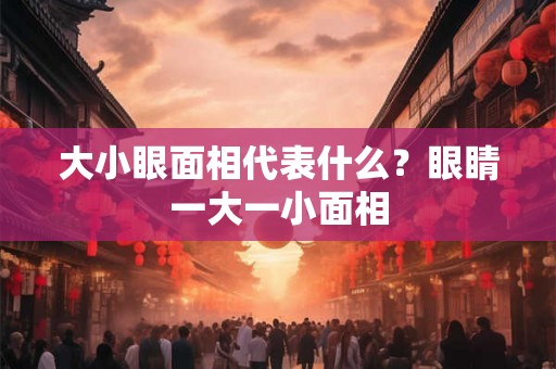 大小眼面相代表什么?眼睛一大一小面相 大小眼面相代表什么?眼睛一大一小面相