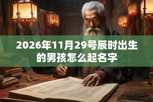 2026年11月29号辰时出生的男孩怎么起名字 2026年11月29号辰时出生的男孩怎么起名字