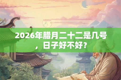 2026年腊月二十二是几号，日子好不好？