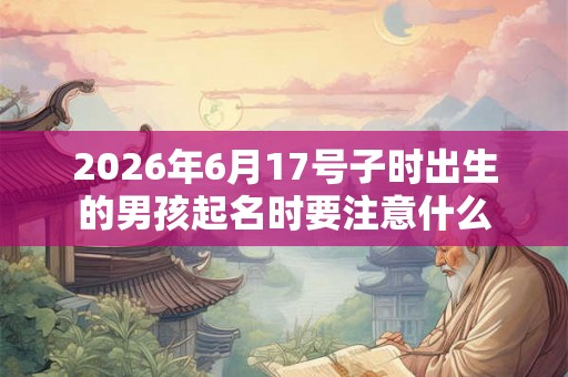 2026年6月17号子时出生的男孩起名时要注意什么