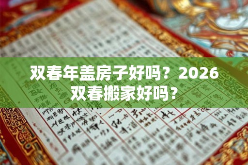 双春年盖房子好吗?2026双春搬家好吗? 双春年盖房子好吗?2026双春搬家好吗?
