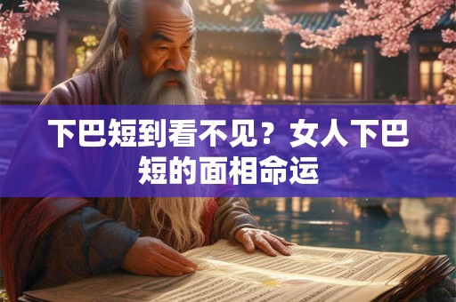 下巴短到看不见？女人下巴短的面相命运