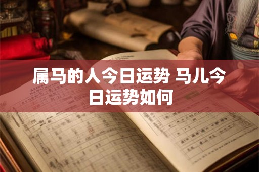 属马的人今日运势 马儿今日运势如何