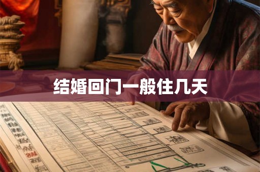 结婚回门一般住几天