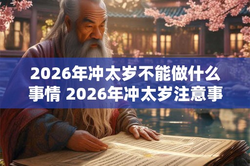2026年冲太岁不能做什么事情 2026年冲太岁注意事项