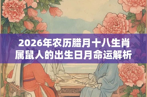 2026年农历腊月十八生肖属鼠人的出生日月命运解析