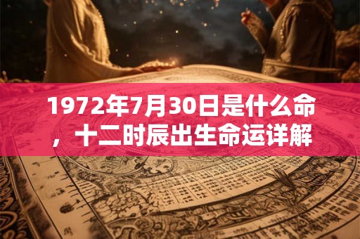 1972年7月30日是什么命，十二时辰出生命运详解