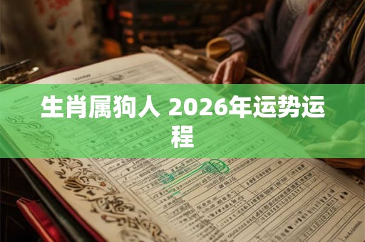 生肖属狗人 2026年运势运程
