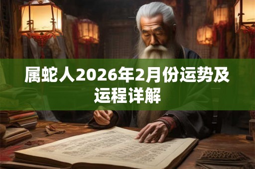 属蛇人2026年2月份运势及运程详解