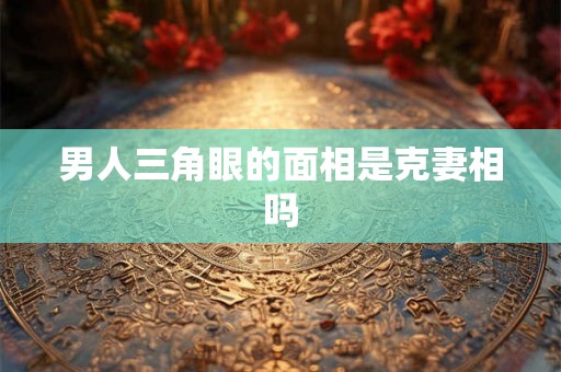 男人三角眼的面相是克妻相吗
