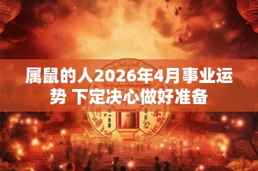 属鼠的人2026年4月事业运势 下定决心做好准备