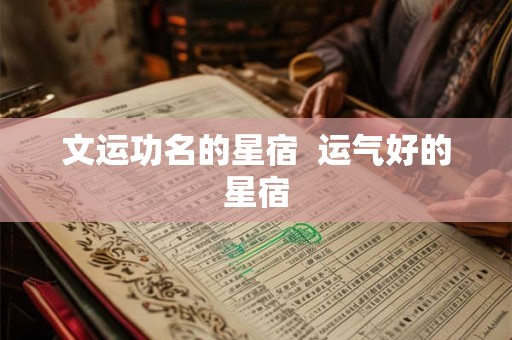 文运功名的星宿  运气好的星宿