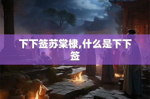 下下签苏棠棣,什么是下下签