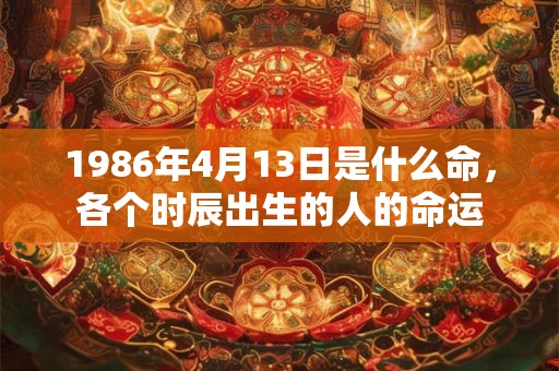 1986年4月13日是什么命，各个时辰出生的人的命运