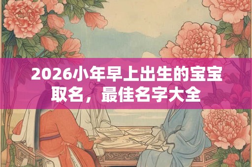 2026小年早上出生的宝宝取名，最佳名字大全