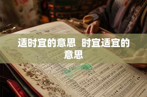 适时宜的意思  时宜适宜的意思