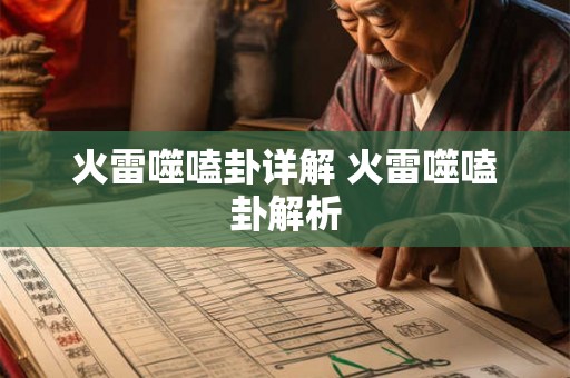 火雷噬嗑卦详解 火雷噬嗑卦解析