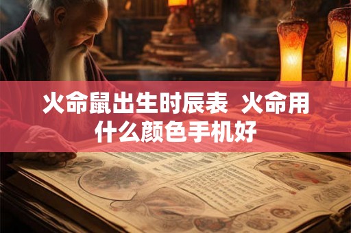 火命鼠出生时辰表  火命用什么颜色手机好