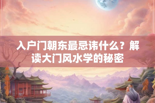 入户门朝东最忌讳什么？解读大门风水学的秘密