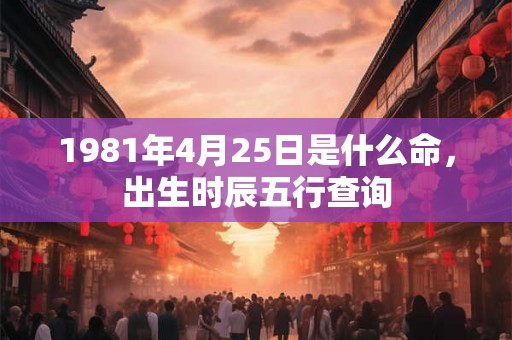1981年4月25日是什么命，出生时辰五行查询