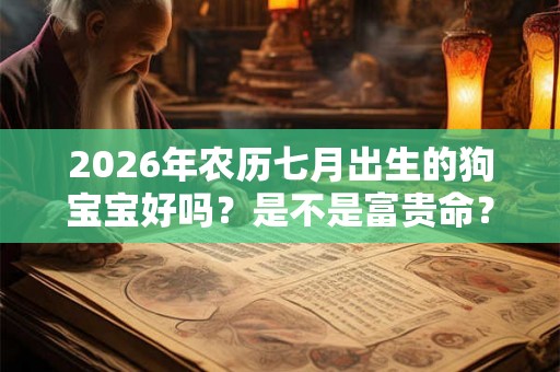 2026年农历七月出生的狗宝宝好吗？是不是富贵命？