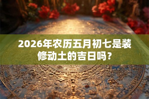 2026年农历五月初七是装修动土的吉日吗? 2026年农历五月初七是装修动土的吉日吗?