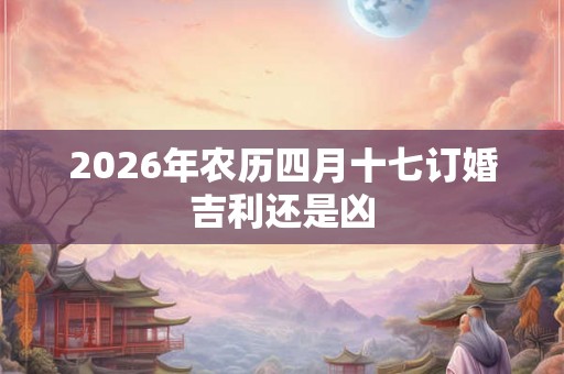 2026年农历四月十七订婚吉利还是凶