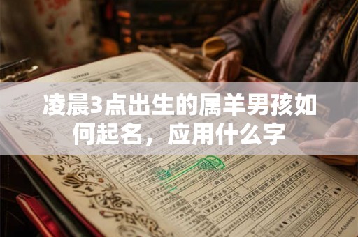 凌晨3点出生的属羊男孩如何起名，应用什么字