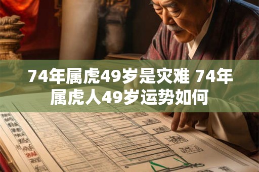 74年属虎49岁是灾难 74年属虎人49岁运势如何