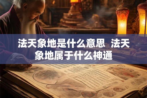 法天象地是什么意思  法天象地属于什么神通