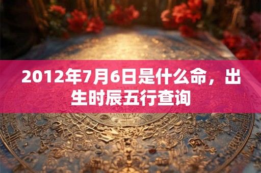 2012年7月6日是什么命,出生时辰五行查询 2012年7月6日是什么命,出生时辰五行查询