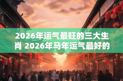 2026年运气最旺的三大生肖 2026年马年运气最好的生肖属相 2026年运气最旺的三大生肖 2026年马年运气最好的生肖属相