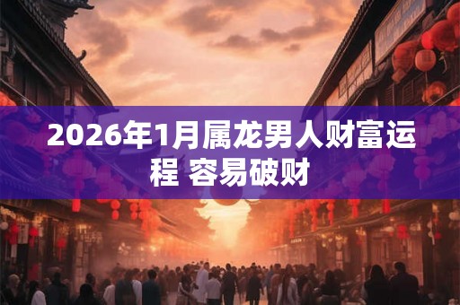 2026年1月属龙男人财富运程 容易破财