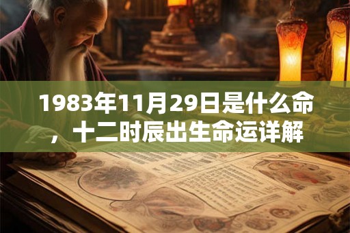 1983年11月29日是什么命,十二时辰出生命运详解 1983年11月29日是什么命,十二时辰出生命运详解