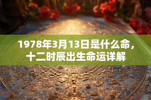 1978年3月13日是什么命，十二时辰出生命运详解
