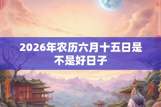 2026年农历六月十五日是不是好日子