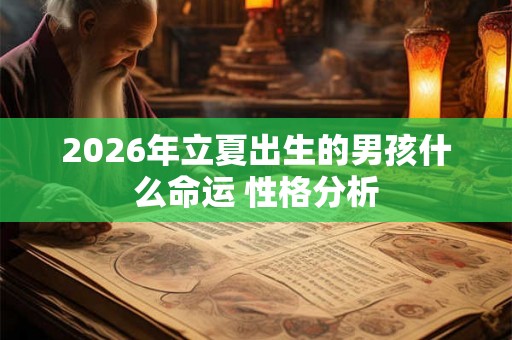 2026年立夏出生的男孩什么命运 性格分析