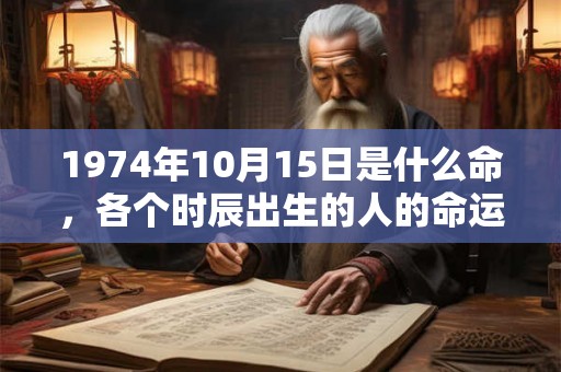 1974年10月15日是什么命，各个时辰出生的人的命运