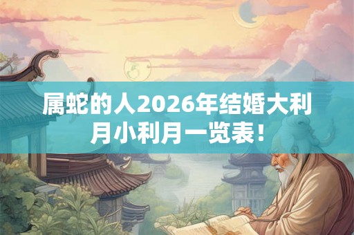 属蛇的人2026年结婚大利月小利月一览表！