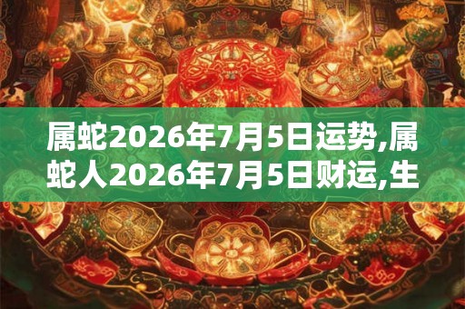 属蛇2026年7月5日运势,属蛇人2026年7月5日财运,生肖蛇2026年7月5日运势