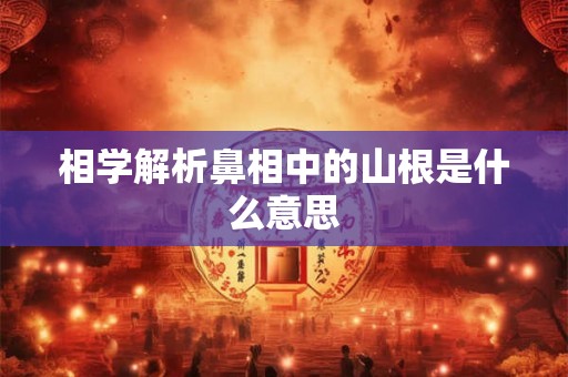 相学解析鼻相中的山根是什么意思
