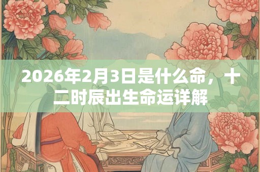 2026年2月3日是什么命，十二时辰出生命运详解