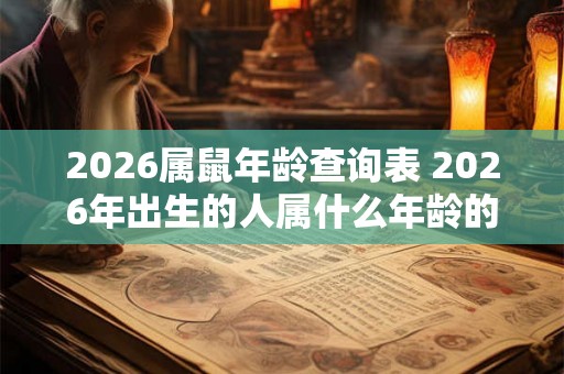 2026属鼠年龄查询表 2026年出生的人属什么年龄的鼠